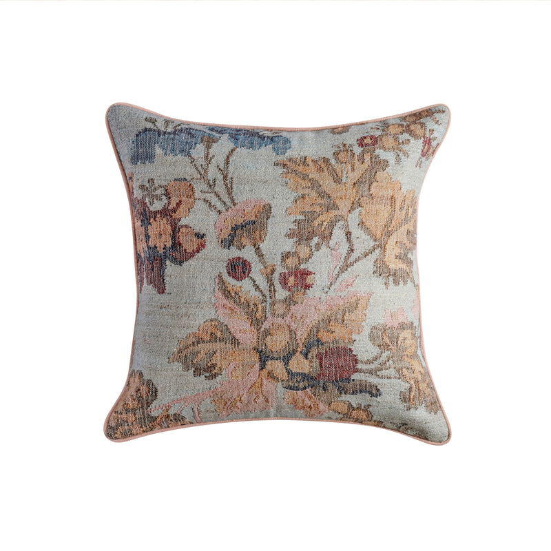 Taman 20" Natural Cotton Throw Pillow - Autumn Florals / With Insert