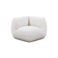 Arezza Stone White Contract-Grade Basketweave Chenille Corner Chair