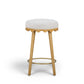 Oodle Performance Vegan Mohair Bar and Counter Stool - Cream / Natural Ash / Counter Height
