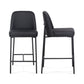 Sydney Performance Vegan Leather Counter Stool - Set of 2 - Black