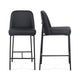 Sydney Performance Vegan Leather Counter Stool - Set of 2 - Black