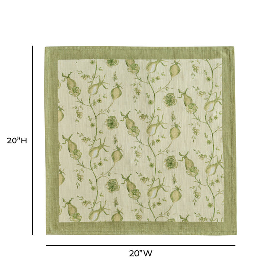 Dolce Natural Cotton Napkin - Set of 4 - Olive Green