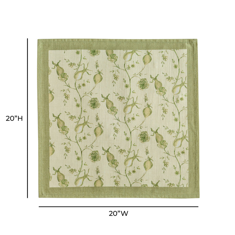 Dolce Natural Cotton Napkin - Set of 4 - Olive Green