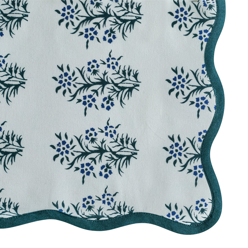 Crissy Cotton Canvas Printed Napkins - Set of 4 - Blue Cornflower