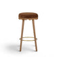 Oodle Performance Vegan Mohair Bar and Counter Stool - Bronze / Light Walnut / Bar Height