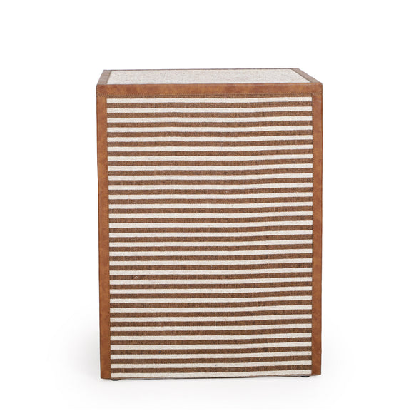 Kora 18" Cotton Jute 1-Drawer Contract-Grade Nightstand - Brown