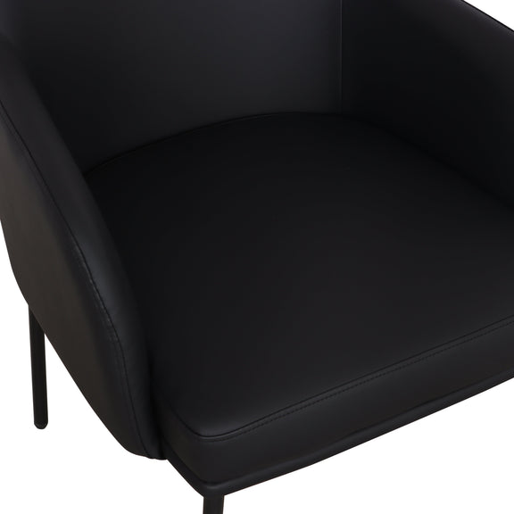 Sydney Performance Vegan Leather Armchair - Set of 2 - Black