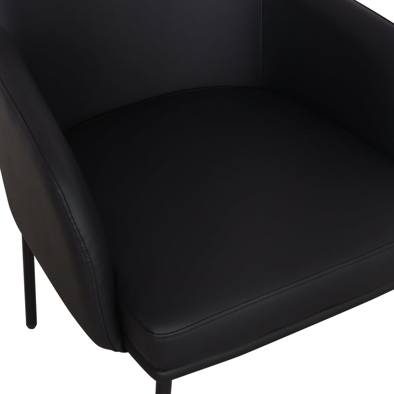 Sydney Performance Vegan Leather Armchair - Set of 2 - Black