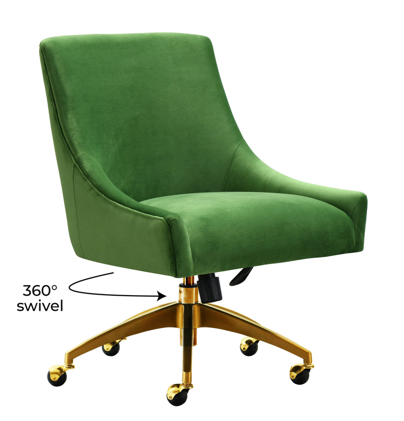 Beatrix Performance Velvet Office Swivel Chair - Green