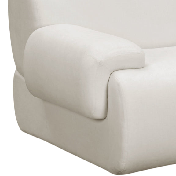Zenith 116.5" Contract-Grade Upcycled Fabric Modular Sofa - Cream
