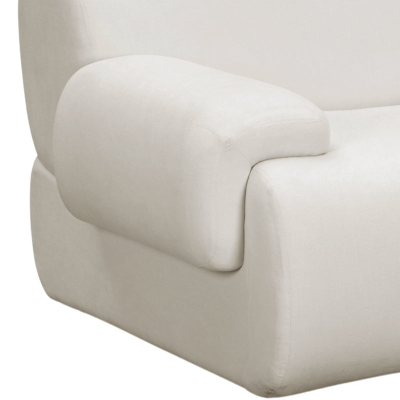 Zenith 116.5" Contract-Grade Upcycled Fabric Modular Sofa - Cream