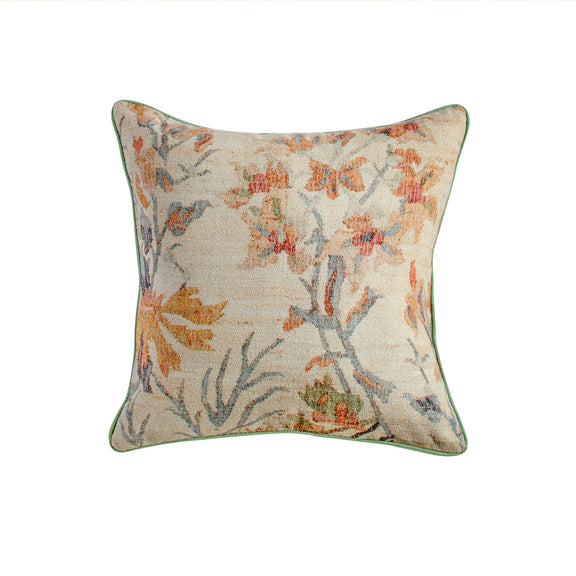 Taman 20" Natural Cotton Throw Pillow - Summer Florals / With Insert