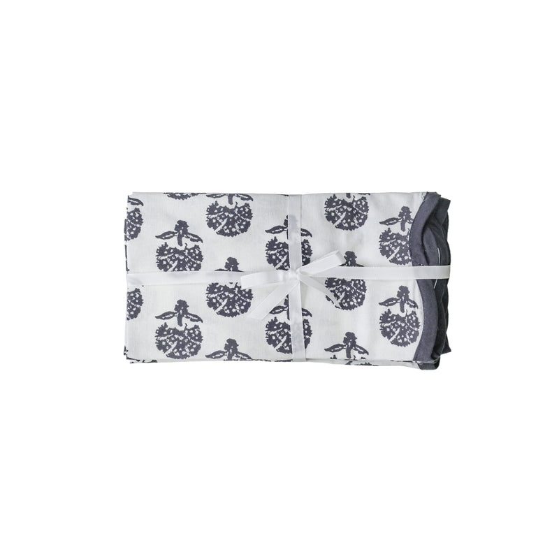 Crissy Cotton Canvas Printed Napkins - Set of 4 - Black Vintage Floral