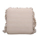 Gertrude Striped Performance Linen Skirted Ottoman - Brown