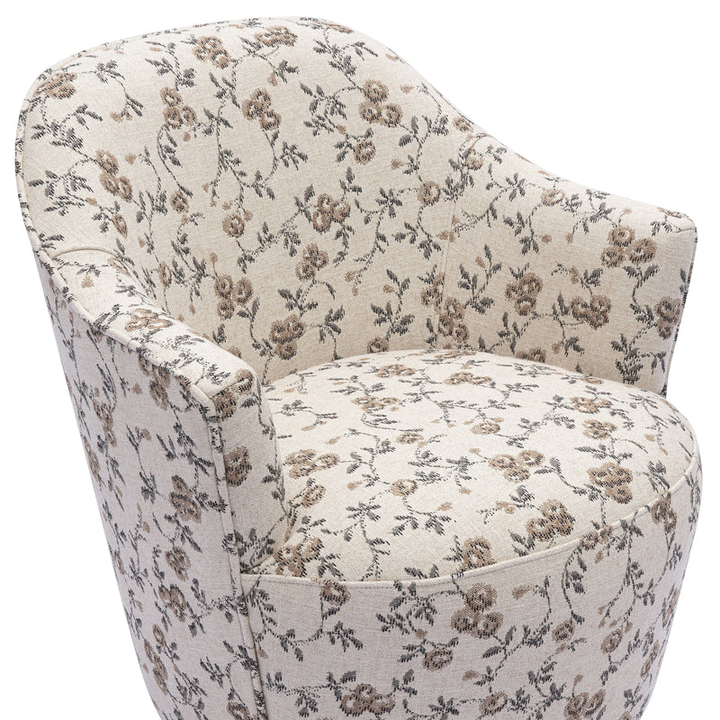 Skyla Swivel Chair - Beige Floral