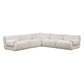 Zenith 5-Piece Contract-Grade Upcycled Fabric Modular L-Sectional - Cream
