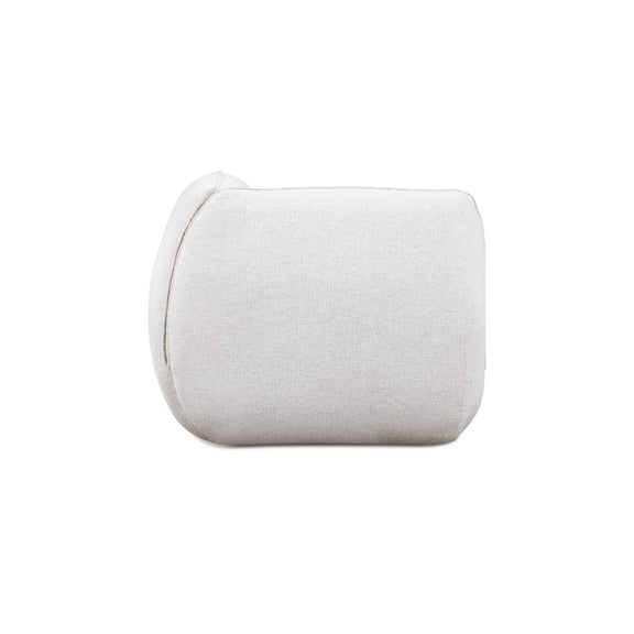 Arezza Stone White Contract-Grade Basketweave Chenille Corner Chair