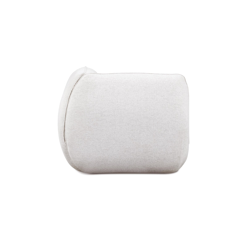Arezza Stone White Contract-Grade Basketweave Chenille Corner Chair