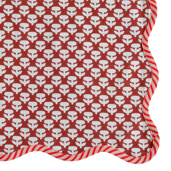 Crissy Cotton Canvas Printed Napkins - Set of 4 - Rust Vintage Floral