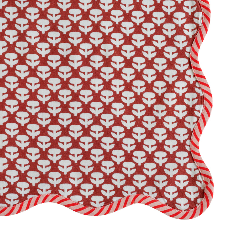 Crissy Cotton Canvas Printed Napkins - Set of 4 - Rust Vintage Floral