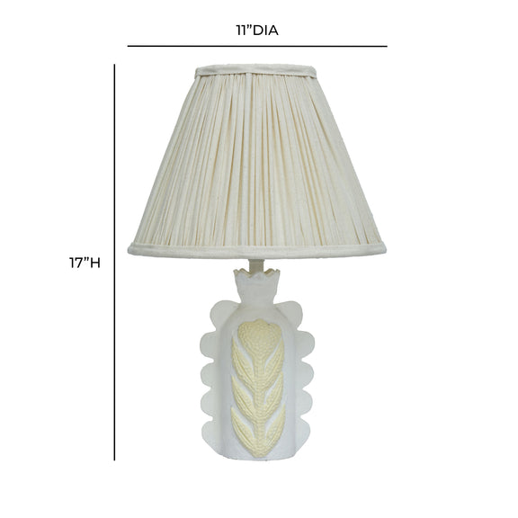 Edith Scalloped Papier Mache Flower Pleated Table Lamp