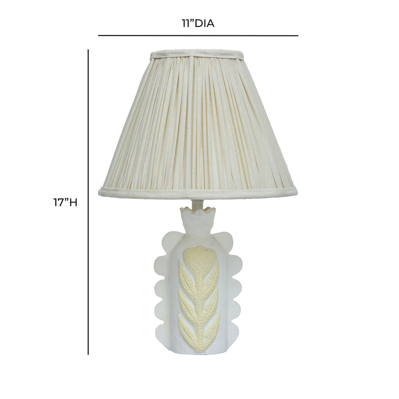Edith Scalloped Papier Mache Flower Pleated Table Lamp