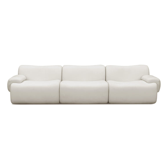 Zenith 116.5" Contract-Grade Upcycled Fabric Modular Sofa - Cream