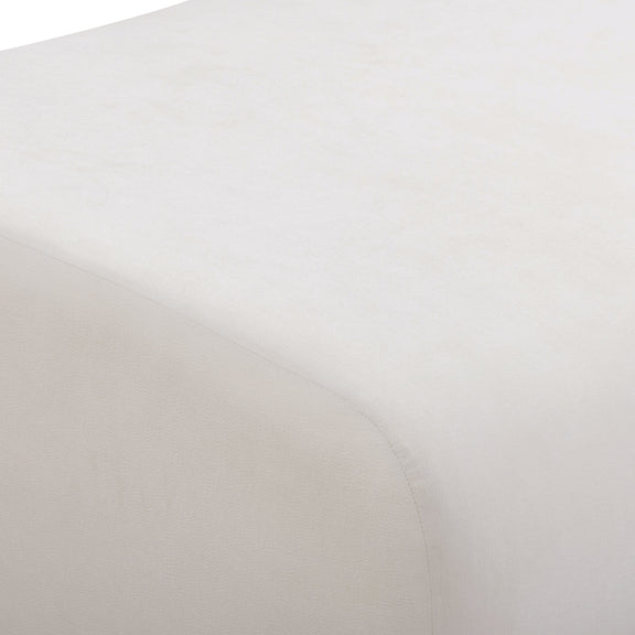 Zenith Contract-Grade Upcycled Fabric Ottoman - Cream