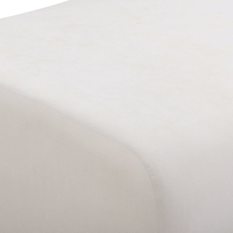 Zenith Contract-Grade Upcycled Fabric Ottoman - Cream