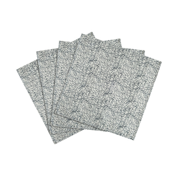 Crissy Cotton Canvas Printed Napkins - Set of 4 - Black and White