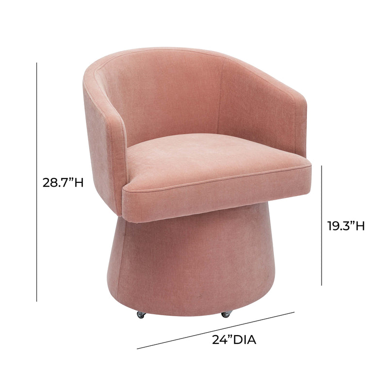 Kristen Rolling Desk Chair - Pink