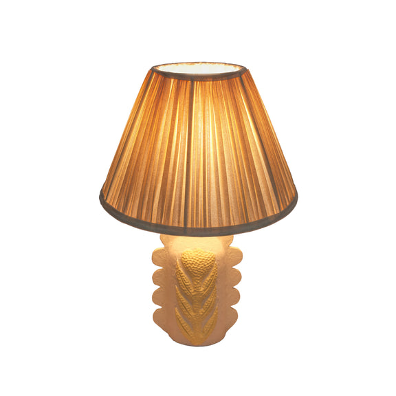Edith Scalloped Papier Mache Flower Pleated Table Lamp