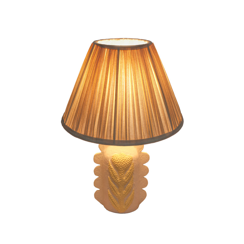 Edith Scalloped Papier Mache Flower Pleated Table Lamp