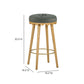 Oodle Performance Vegan Mohair Bar and Counter Stool - Green / Natural Ash / Bar Height
