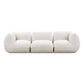 Arezza 115" Stone White Contract-Grade Basketweave Chenille Modular Sofa
