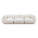Arezza 115" Stone White Contract-Grade Basketweave Chenille Modular Sofa
