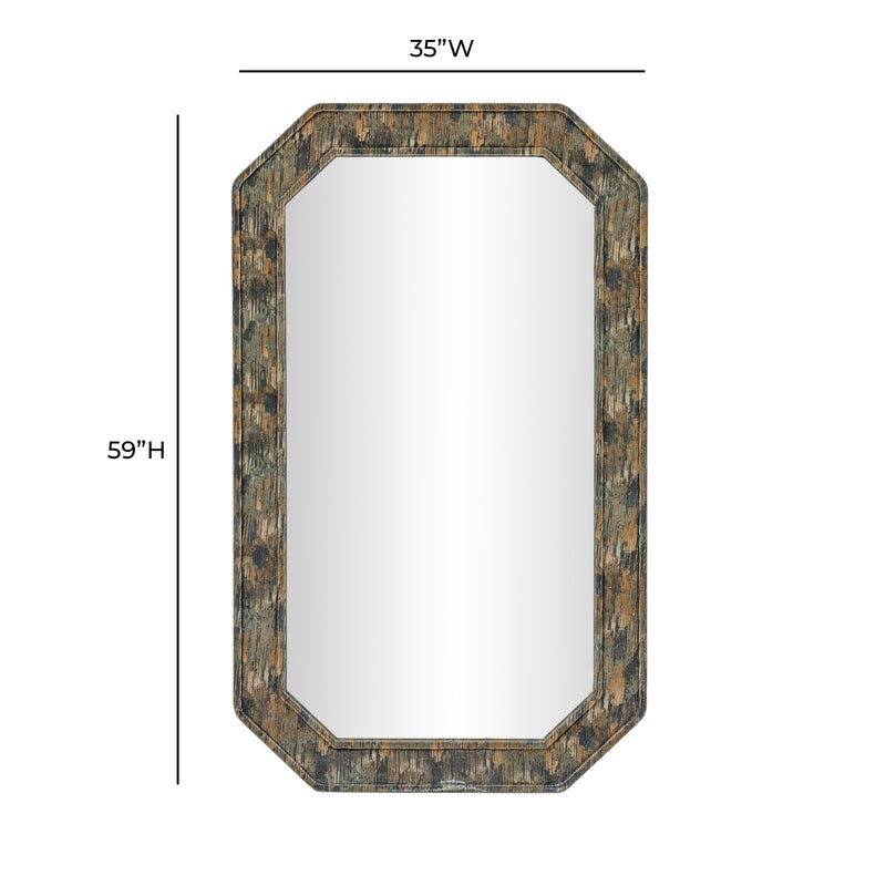 Charlene 35"X59" Jewel Wall Mirror - Watercolor Print