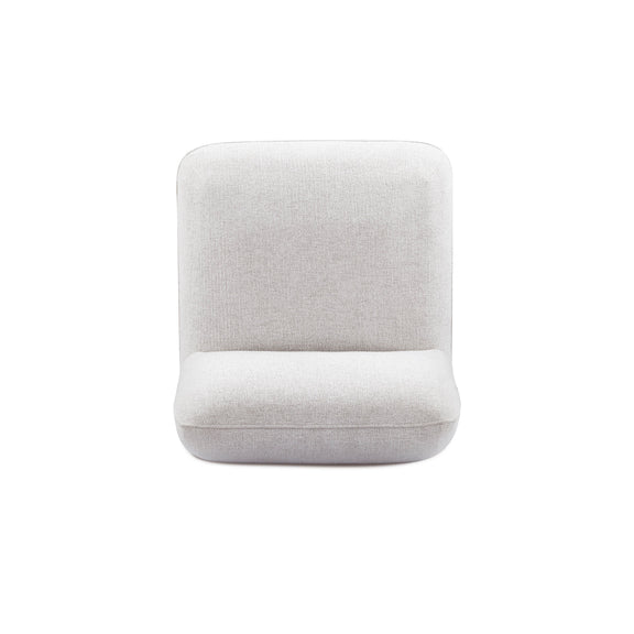 Arezza Stone White Contract-Grade Basketweave Chenille Armless Chair