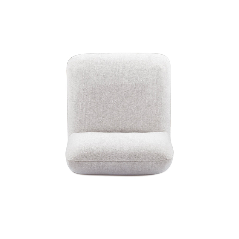 Arezza Stone White Contract-Grade Basketweave Chenille Armless Chair