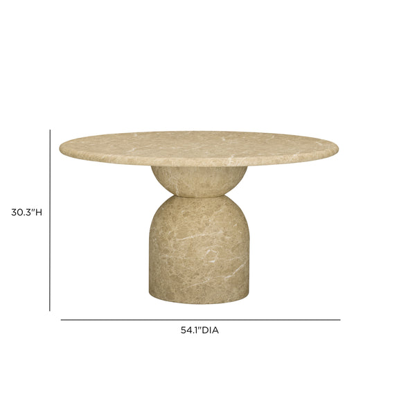 Cynthia 54" Concrete Indoor/Outdoor Dining Table - Light Emperador Marble