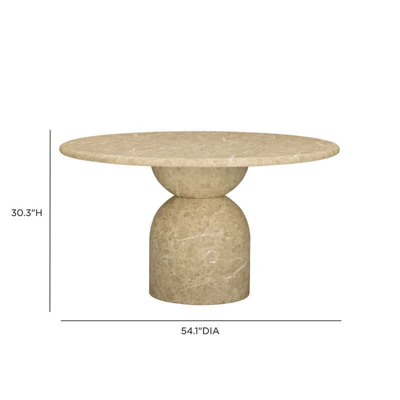 Cynthia 54" Concrete Indoor/Outdoor Dining Table - Light Emperador Marble