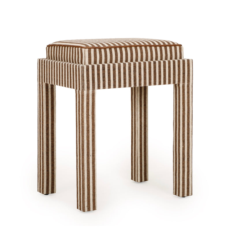 Kora Cotton Jute Contract-Grade Accent Stool - Brown