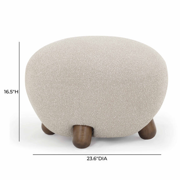 Pucker Ottoman - Warm Grey