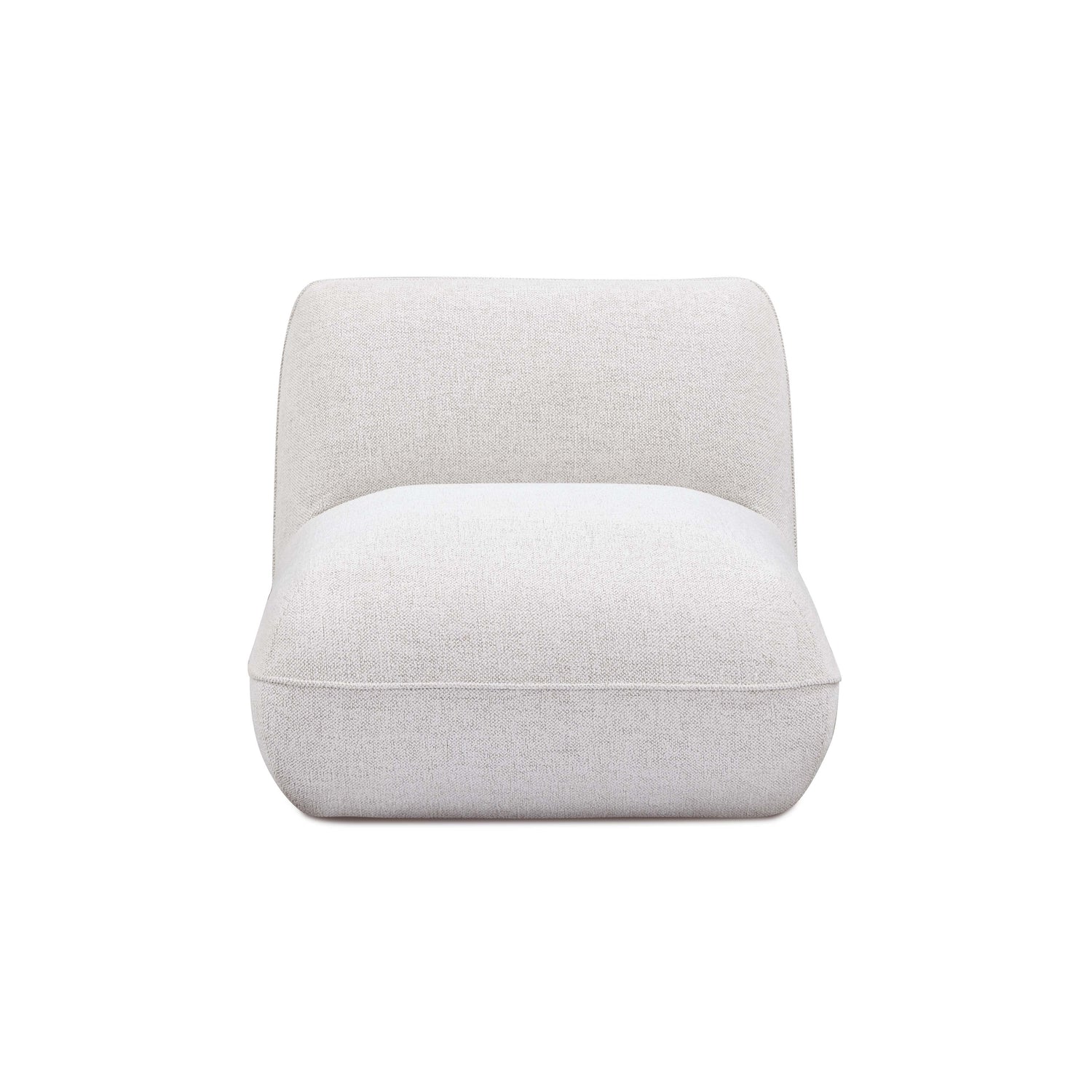 Arezza Stone White Contract-Grade Basketweave Chenille Armless Chair