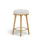 Oodle Performance Vegan Mohair Bar and Counter Stool - Cream / Natural Ash / Counter Height