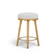 Oodle Performance Vegan Mohair Bar and Counter Stool - Cream / Natural Ash / Counter Height