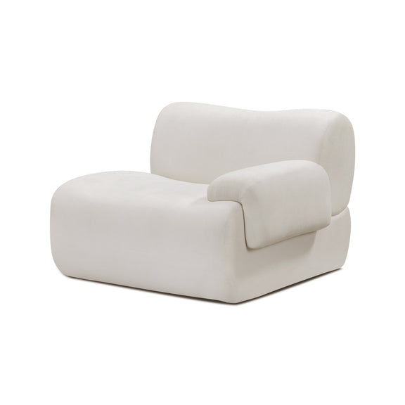 Zenith Contract-Grade Upcycled Fabric Corner Chair - Cream / RAF