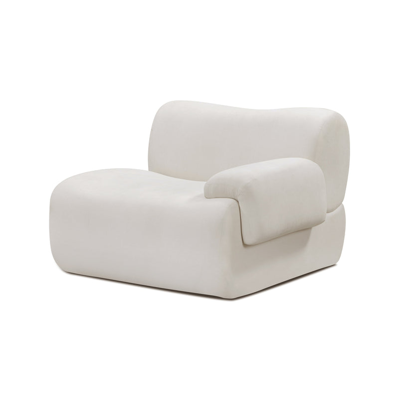 Zenith Contract-Grade Upcycled Fabric Corner Chair - Cream / RAF
