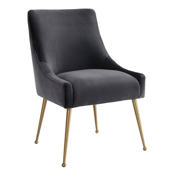 Beatrix Performance Velvet Dining Chair - Grey