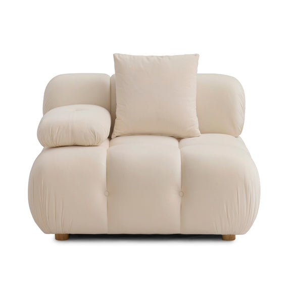 Calliope Performance Vegan Shearling Modular Corner Chair - Off-White